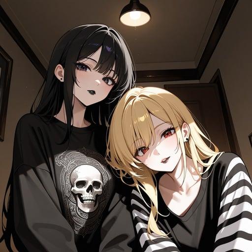 Amanda and Ashley | Black Cat and Golden Retriever